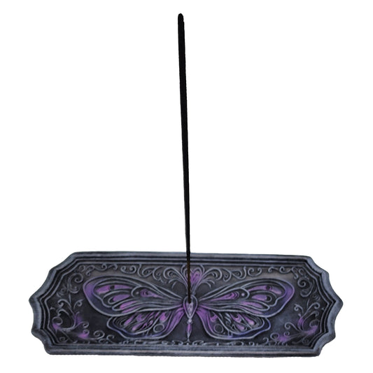 Butterfly Incense Burner – 7 x 3 Inch Hand-Painted Cold Cast Resin