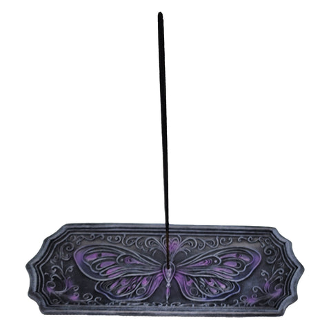 Butterfly Incense Burner – 7 x 3 Inch Hand-Painted Cold Cast Resin