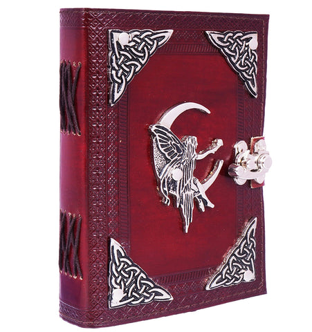 Metal Fairy Leather Journal 5x7 – Handmade Embossed Fairy Notebook