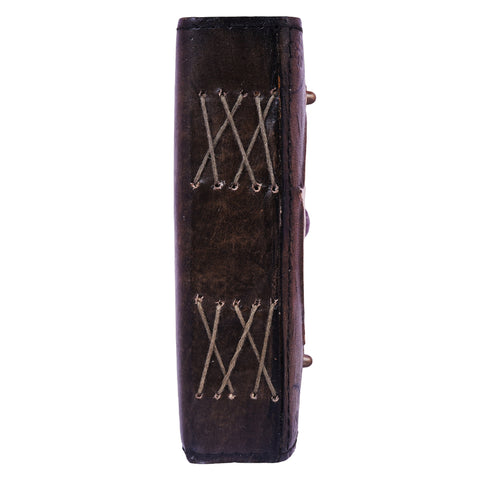 Pentagram Embossed Leather Journal with Metal Closure – 5 x 7 Inch Vintage Leather Notebook