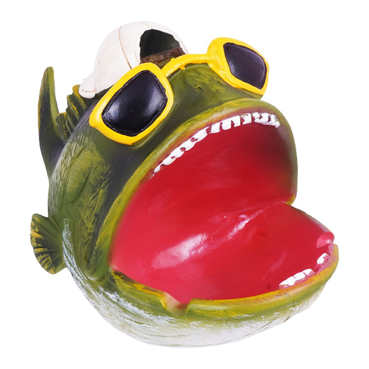 BIG Cool Fish Ashtray – 7 x 4 x 3 Inch Hand-Painted Cold Cast Resin