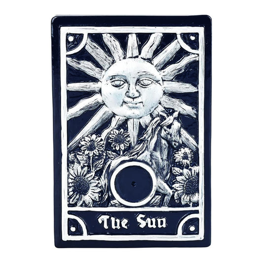 Sun Tarot Card Incense Burner – 3.5" x 5" Hand-Painted Holder