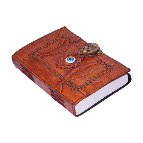Knowing Eye Embossed Leather Journal – 5x7" Multicolor Handmade Notebook