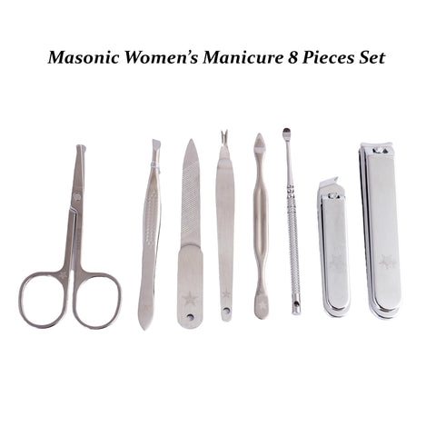 Masonic Women’s Manicure 8 Pieces Set Premium Nail Care Kit, Files, Cuticle Remover, Professional Grade Tools for Perfect At-Home Grooming Stylish & Portable, Ideal for Women's Luxurious Travel Case Trendy Zone 21