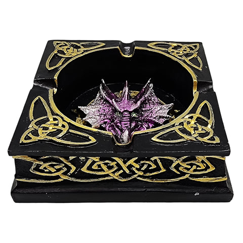 Dragon Ashtray – 4.5" x 4.5" Hand - Painted Cold Cast Resin