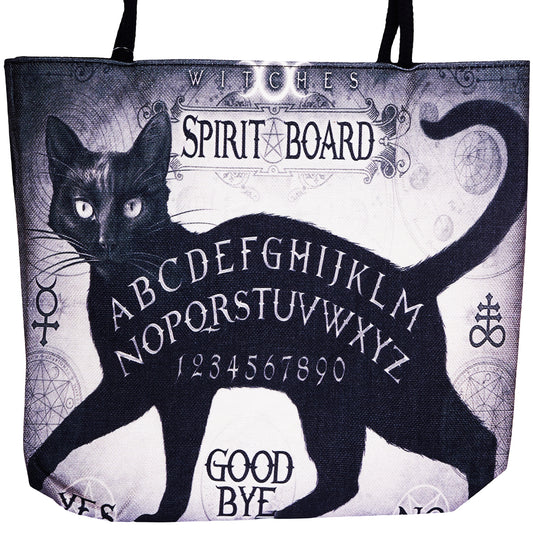 Alchemy Gothic Black Cat Spirit Board Tote Bag – 17 x 15 x 4.5 Inch | Eco-Friendly