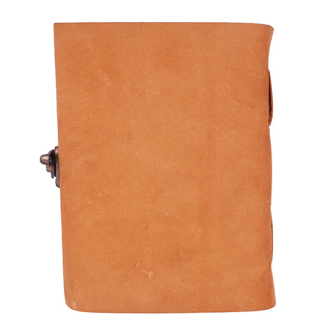 Soft Leather Spirit Moth Journal 5x7 – Handmade Embossed Leather Notebook