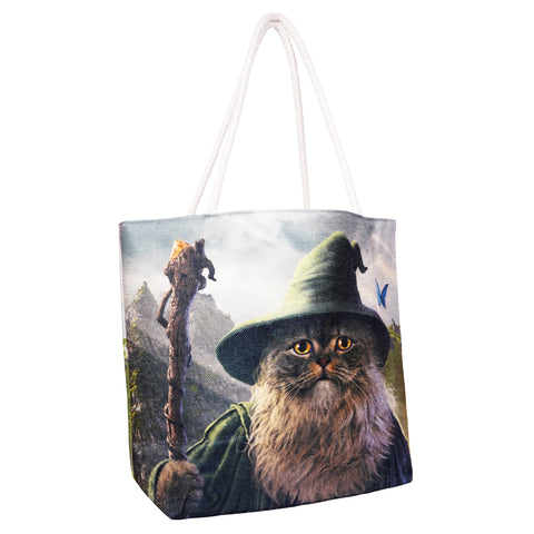 Catdalf The Cute Jute Tote Bag | 17 x 15 Inches | Durable Eco-Friendly Shopping Bag
