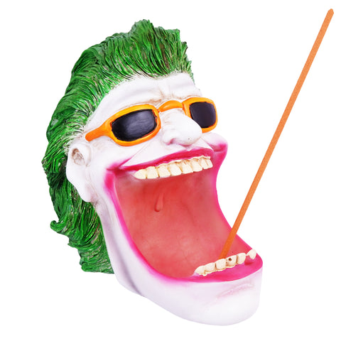 Joker Ashtray & Incense Burner – 5.5 x 5 x 3.5 Inch Hand-Painted Cold Cast Resin