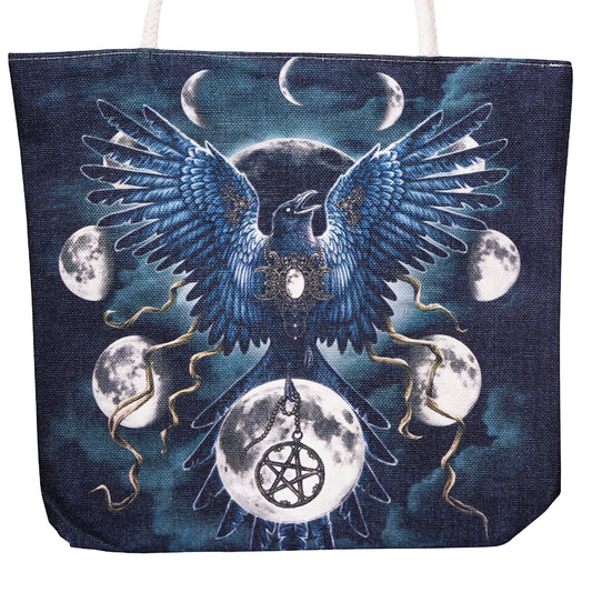 Sinister Wings Techno Jute Tote Bag – 17 x 15 x 4.5 Inch | Eco-Friendly Durable Shopping Shoulder Bag