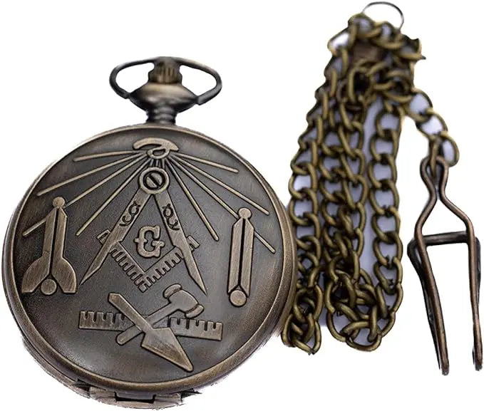 Masonic Freemasonry Alloy Metal Pocket Watch Trendy Zone 21