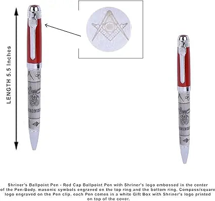 Shriner's Official Black Ink Ballpoint Pen Trendy Zone 21