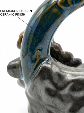 Moon Waterfall Backflow Incense Burner and Stick Holder – Ceramic Crescent Moon Incense Cone and Stick Holder
