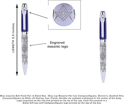 Blue Masonic Ball Point Pen Trendy Zone 21
