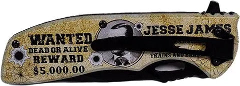 Jesse James Folding Pocket Knife Wanted Dead or Alive - 4.75" Blade Trendy Zone 21