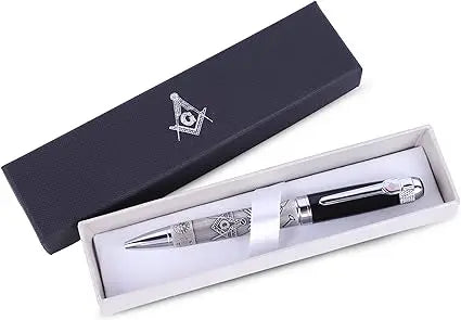 Masonic Ballpoint Pen in Gift Box - Black / Silver Trendy Zone 21
