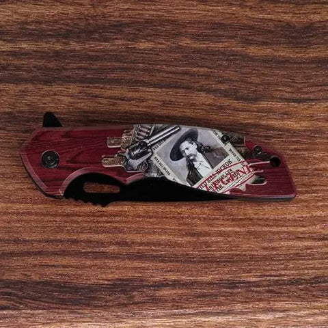 Wild Bill Hickok Pocket Knife, 4.9" Blade - Red Trendy Zone 21