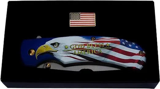 Patriotic Eagle Folding Pocket Knife Trendy Zone 21