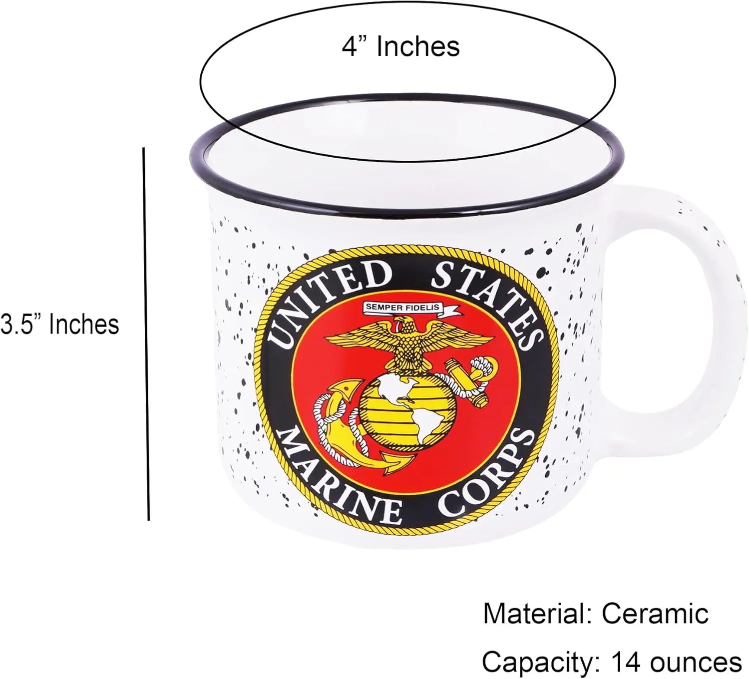 United States Marine Corps Legacy: Premium Quality Ceramic Coffee Mug with Iconic Eagle, Globe, and Anchor Emblem Gift for Service Members & Veterans Trendy Zone 21