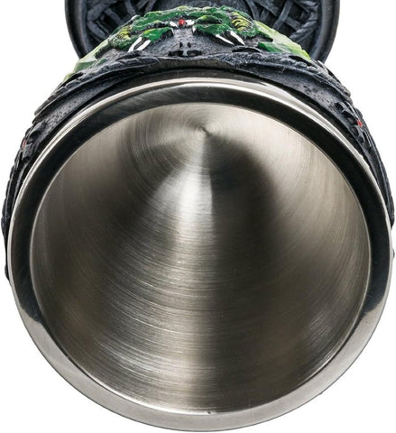 Mythical Green Dragon Goblet – Celtic Fantasy Chalice Mug with Stainless Steel Insert for Home Décor & Collectors