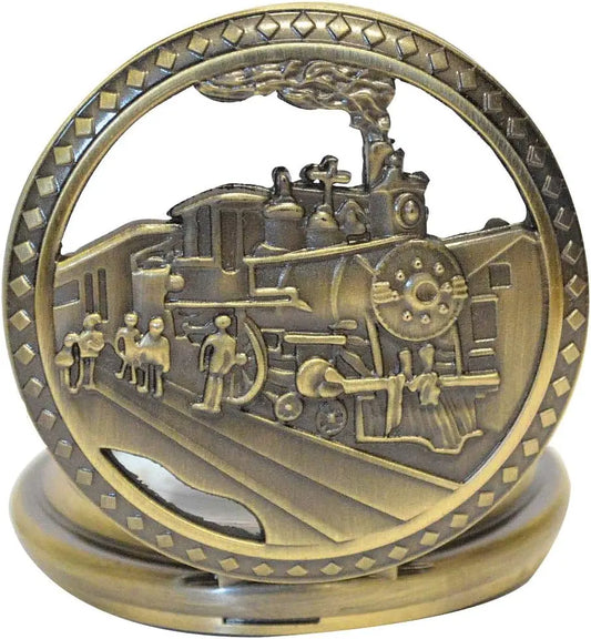 Collections Etc Train Pocket Watch P-303