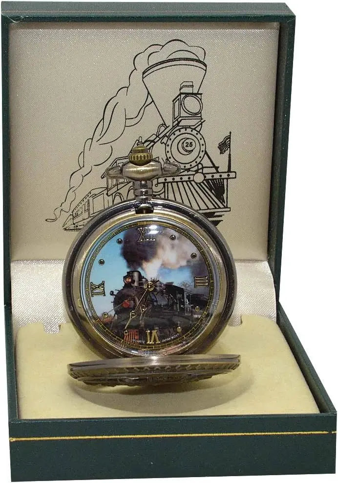 Collections Etc Train Pocket Watch P-303 Trendy Zone 21
