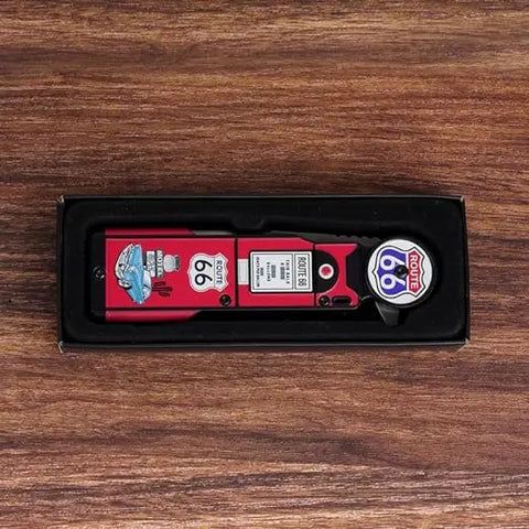 Route 66 Gas Pump Pocket Knife - 4.75" Blade (Red) Trendy Zone 21