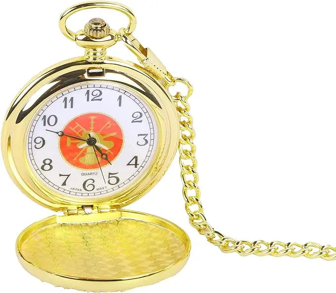 Fire Dept. Truck Pocket Watch Gold Trendy Zone 21