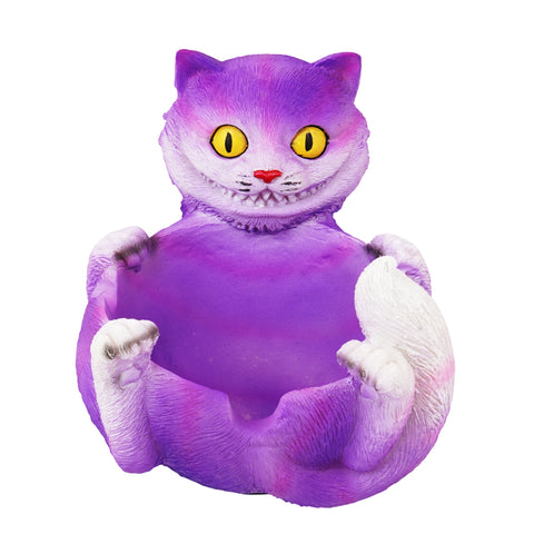 Crazy Trippy Purple Cheshire Cat Ashtray – Alice in Wonderland Inspired Resin Ashtray