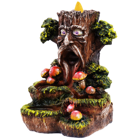 Tree Man Backflow Burner Ornament Multicolor 6"x 5 " Tabletop Decoration