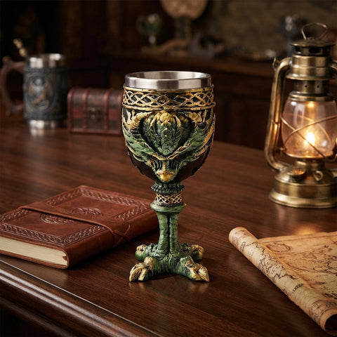 Green Dragon Goblet with Stainless Steel
