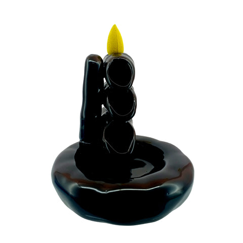 Bamboo Logs Ceramic Backflow Incense Burner 4.25 Inch