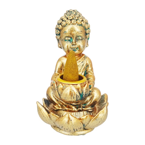 Buddha Backflow Incense Burner–4" for Meditation, Yoga