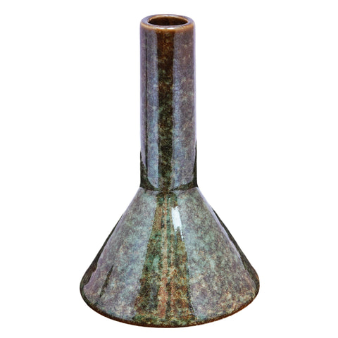 Olive Green Ceramic Chimney Cone Incense Burner – 6 Inch Tall Decorative Holder