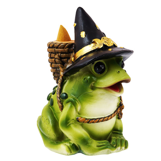 Whimsical Frog with Hat Backflow Incense Burner – 5 x 3 Inch