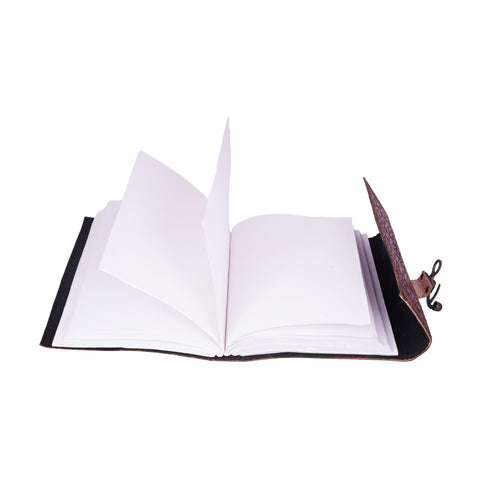 Ouija/Spirit Board Planchette Embossed Leather Journal – 6x8 Handmade Vintage Notebook