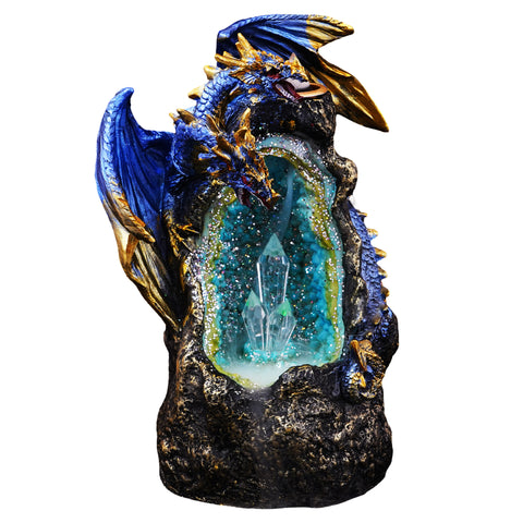 Blue Dragon LED Crystal Geode Backflow Burner