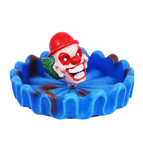 Bobblehead Clown Ashtray – 4 Inch Round x 2.5 Inch High Hand-Painted Cold Cast Resin