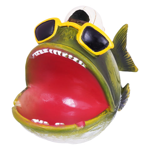 BIG Cool Fish Ashtray – 7 x 4 x 3 Inch Hand-Painted Cold Cast Resin