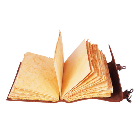 Sun Moon Tree Leather Journal – Handmade Brown Notebook