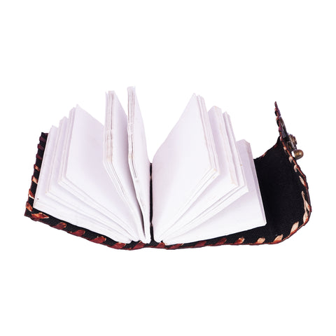 Leather Journal with Metal Lock – 4x3 Red Handmade Notebook