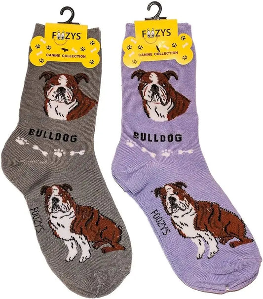 Bulldog Unisex Crew Socks (2 pairs) Trendy Zone 21