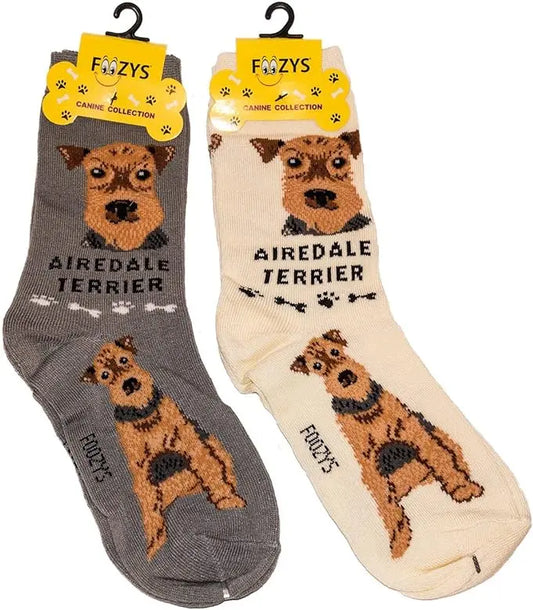 Airedale Terrier Unisex Crew Socks (2 pairs) Trendy Zone 21