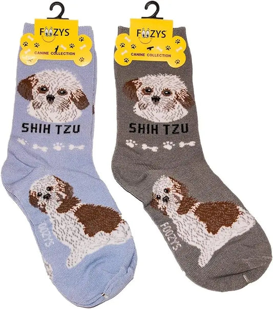 Shih Tzu Unisex Crew Socks (2 pairs) Trendy Zone 21