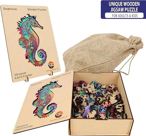 Seahorse Wooden Animal Jigsaw Puzzle - 200 Pieces Trendy Zone 21