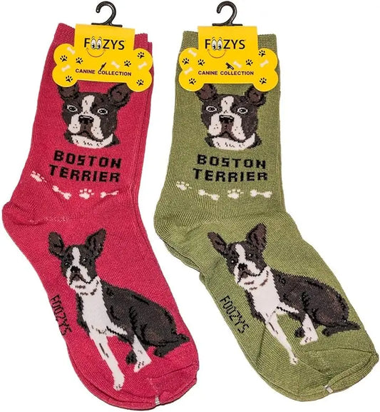 Boston Terrier Unisex Crew Socks (2 pairs) Trendy Zone 21