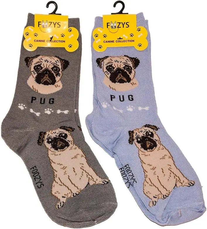 Pug Unisex Crew Socks (2 pairs) Trendy Zone 21