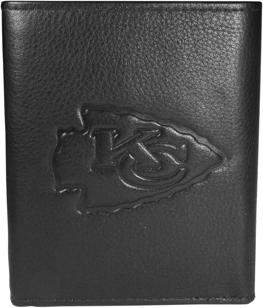 Kansas City Chiefs Embossed Leather Tri-fold Wallet | Officially Licensed