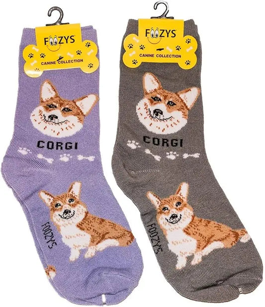 Corgi Unisex Crew Socks (2 pairs) Trendy Zone 21