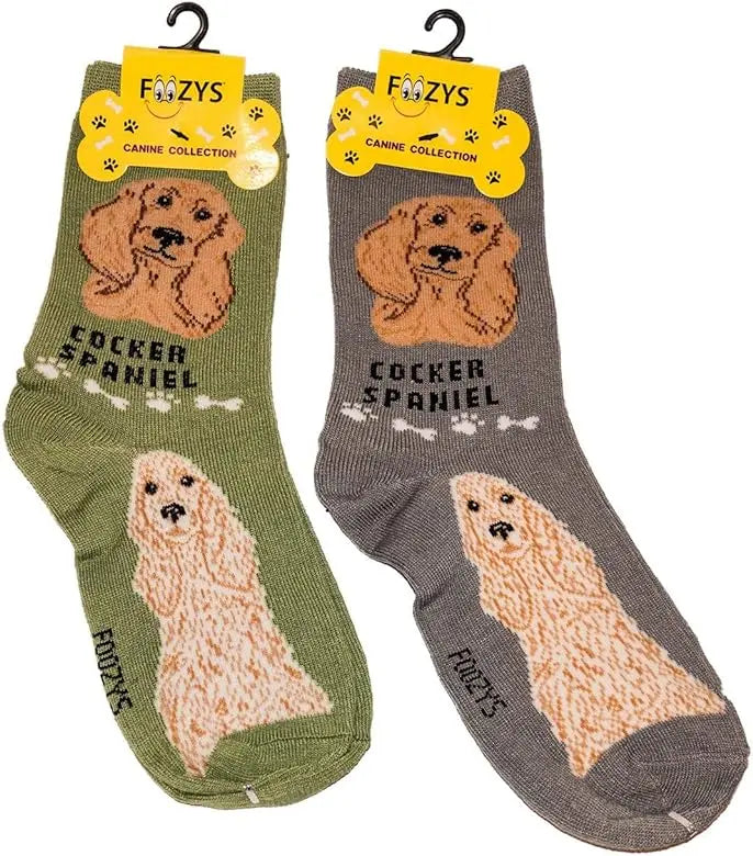 Cocker Spaniel Unisex Crew Socks (2 pairs) Trendy Zone 21